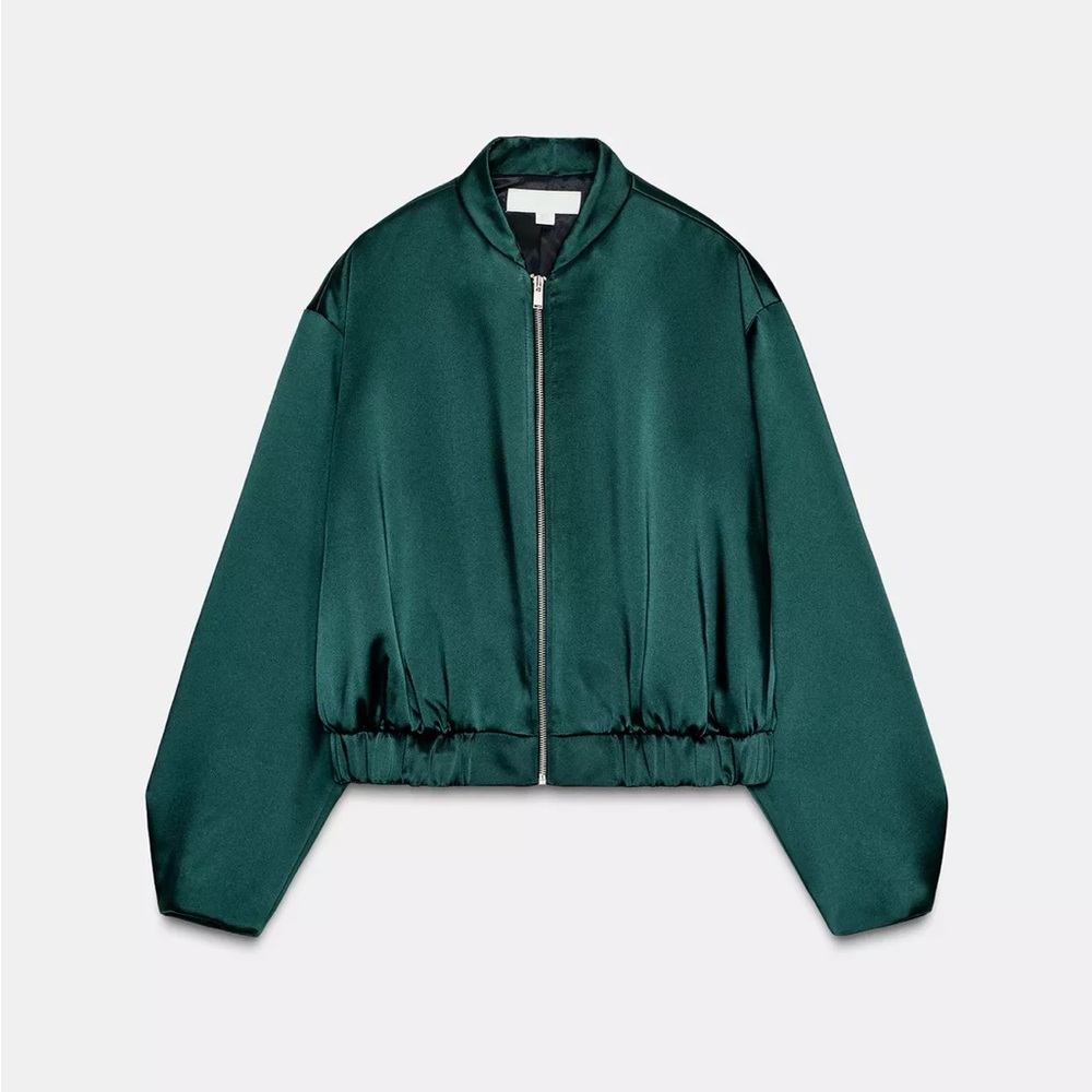 NEW ZARA Satin Bomber Jacket Coat Size Small SOLD OUT